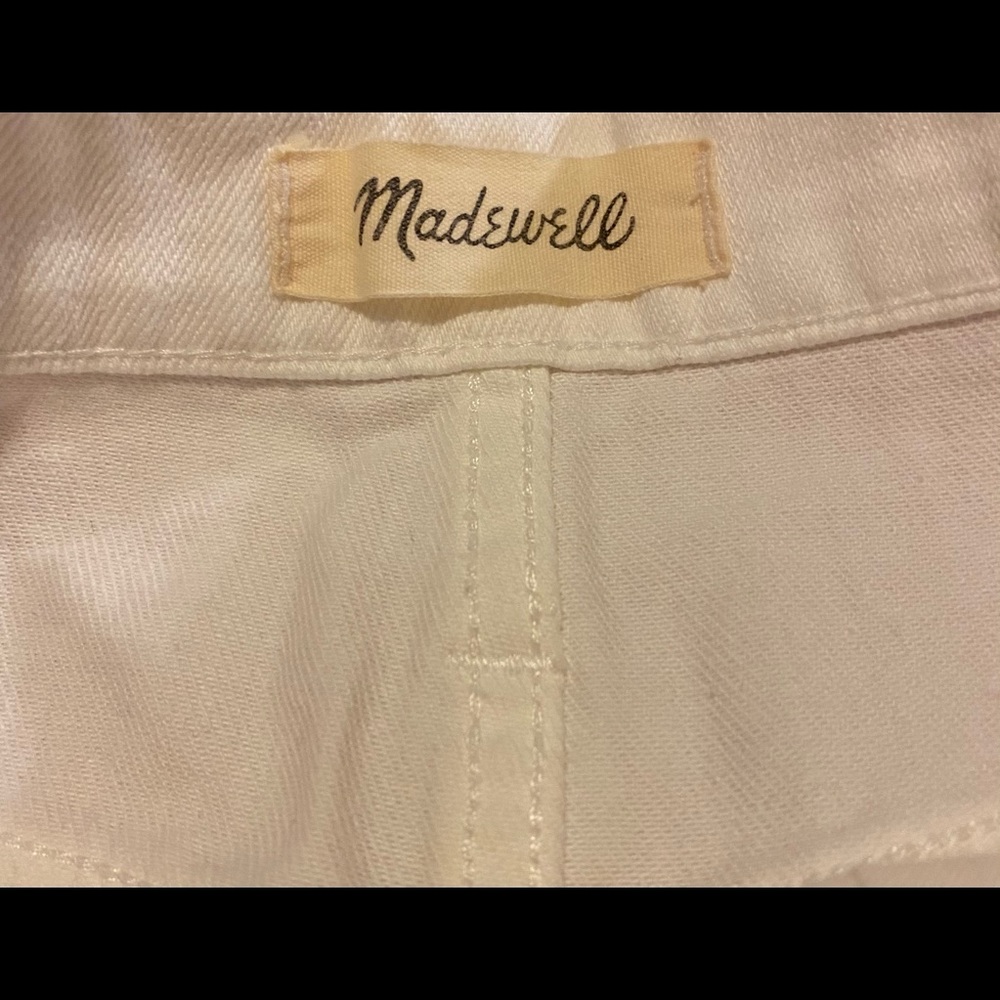 Madewell Rigid Denim A-Line Mini Skirt-Tile White - Picture 7 of 8